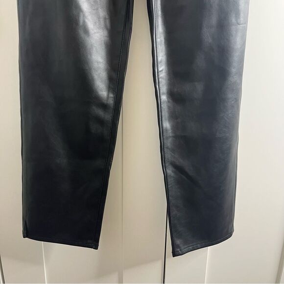 Madewell The Perfect Vintage Straight Jean Faux‎ Leather Edition Black sz 23 NWT - Picture 6 of 13